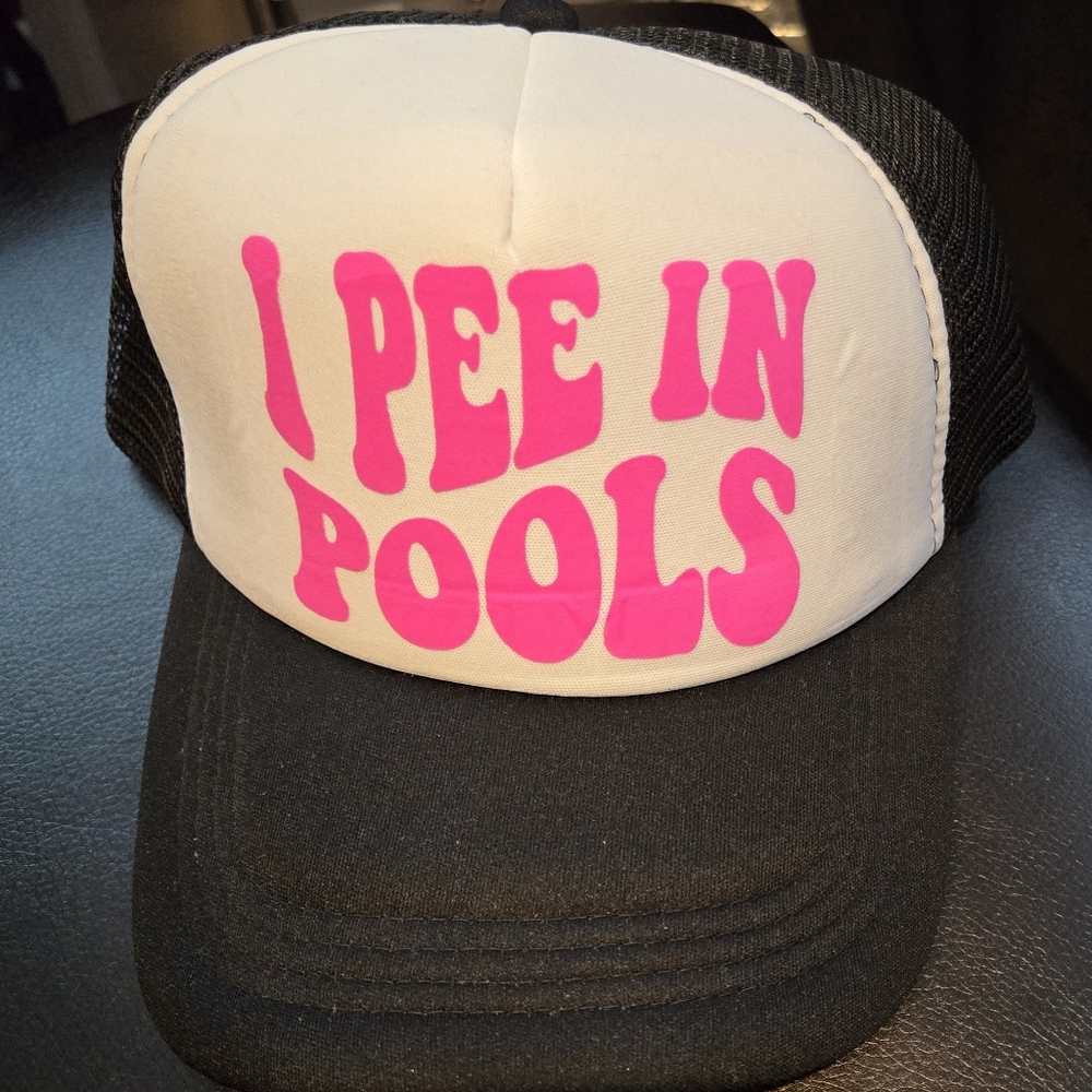 Trucker Hat - I pee in pools hot pink
